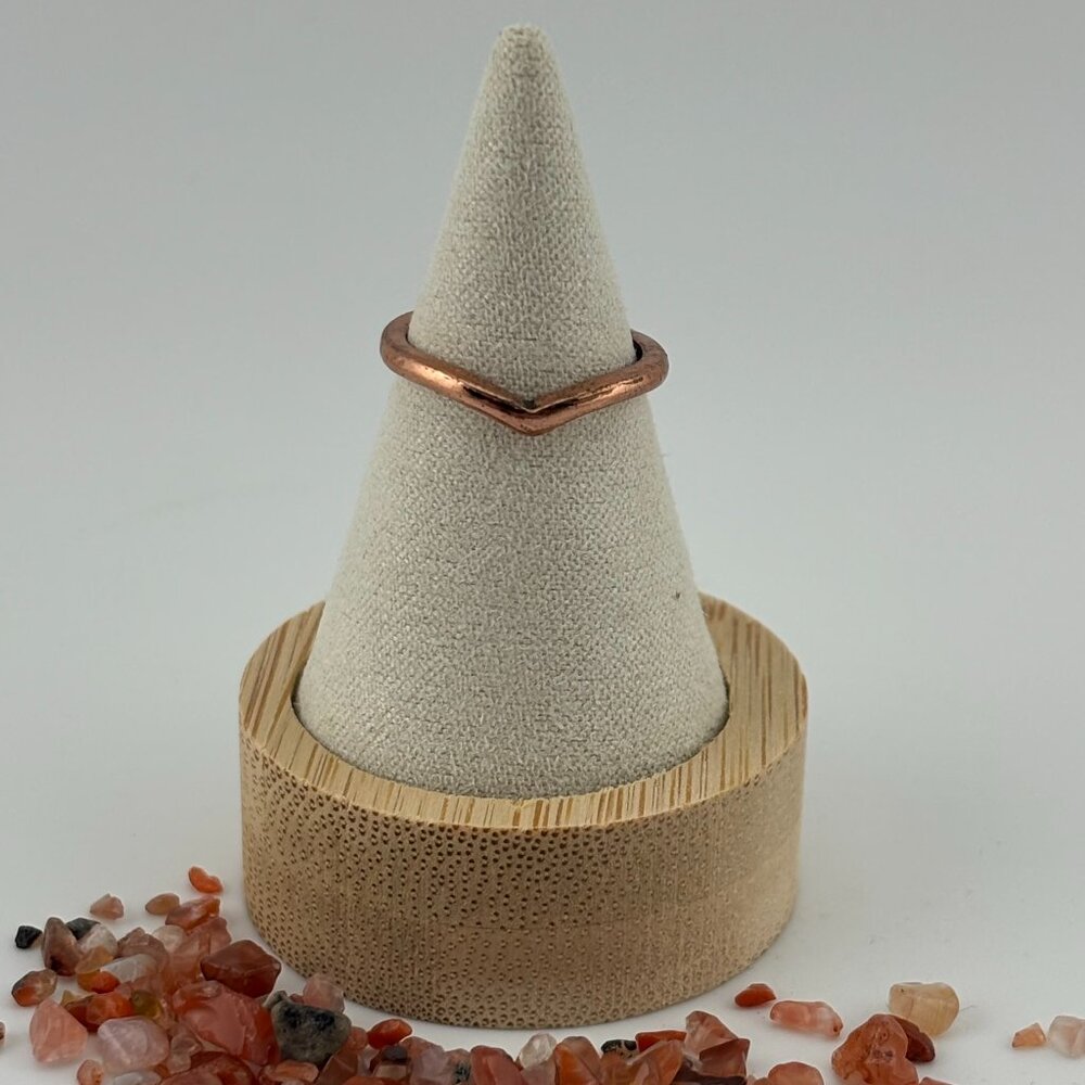 Copper Toned Minimalist Curved Pinky Ring